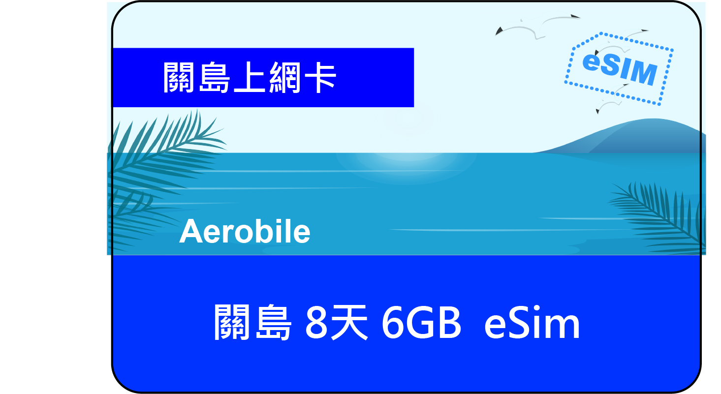 eSIM關島上網8天6GB 降速吃到飽上網卡-台灣安裝eSIM會立即啟用方案(EA16)